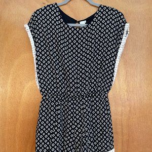 Black Patterned Romper